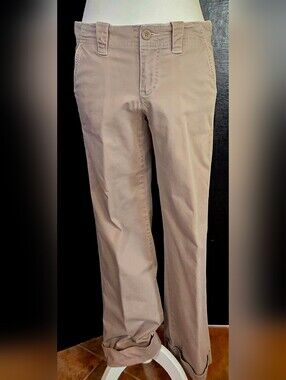 Vintage Old Navy Y2K Low Rise Cuffed Stretch Khaki Pants Size 4 Regular